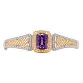 Estate: Palladium & 18K Custom Made Amethyst Bracelet